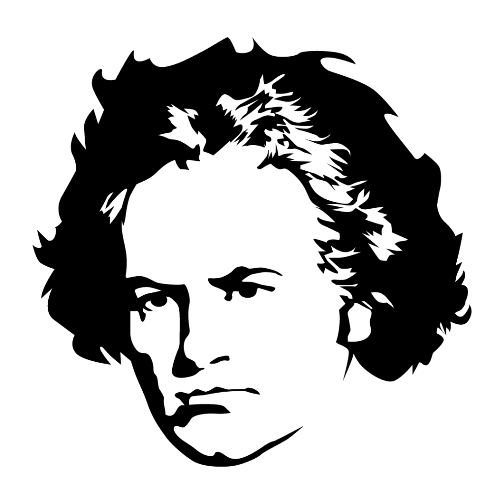 Beethoven-Portrait in Schwarz-Weiß